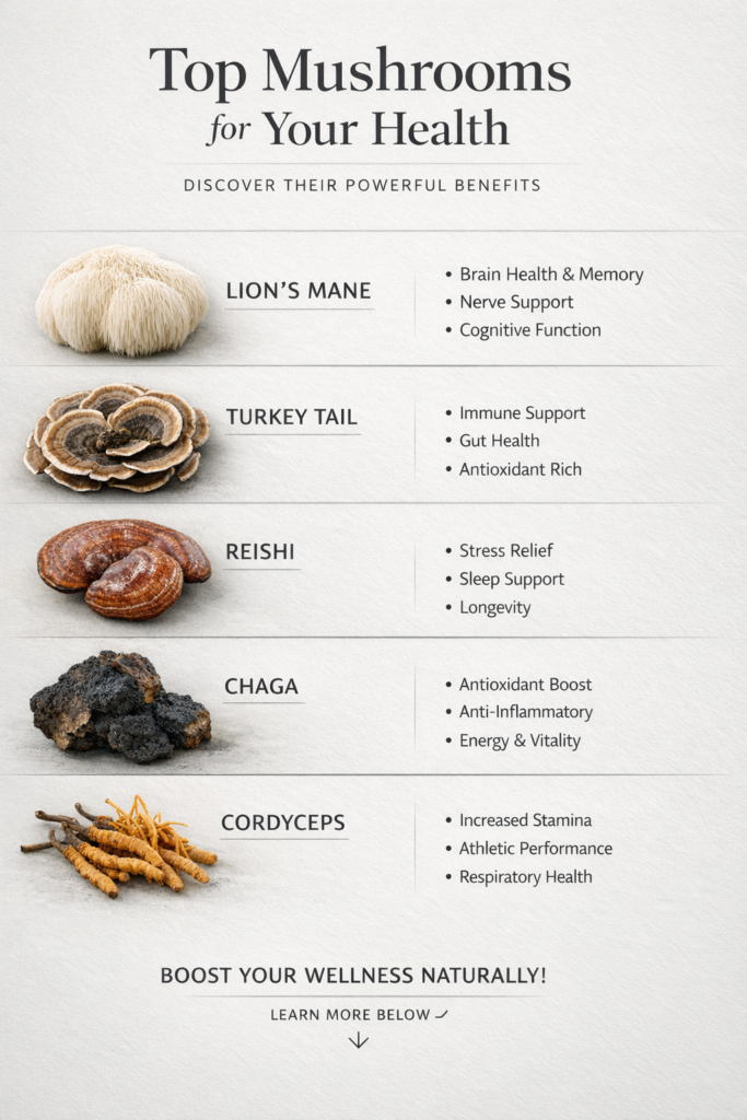 mushroom benefits chart